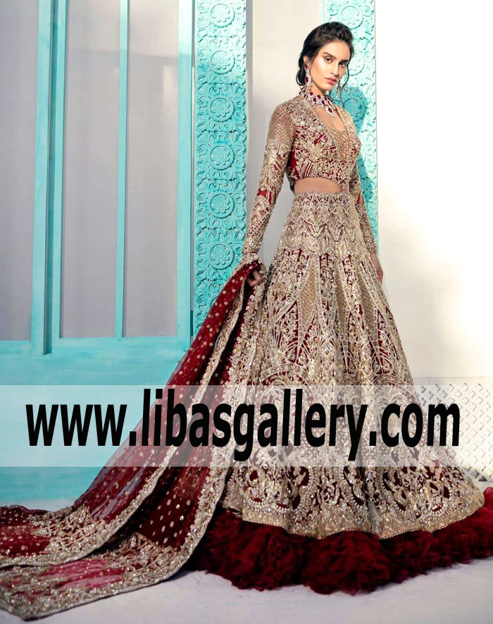 Luxurious Red Lilium Bridal Lehenga
